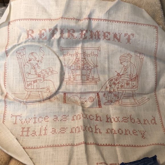 Vintage Needles N Hoops Printed Crosstitch Kit 180 Retirement Sampler - Picture 2 of 5